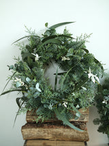 Corona de Navidad verde y blanco