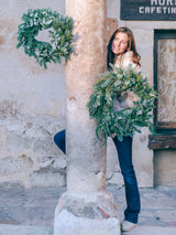 Corona de Navidad verde y blanco