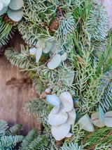 Corona de Navidad verde y blanco