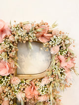 Letra de flores secas salmon