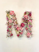 Letra de flores secas Rosia/Fuscia