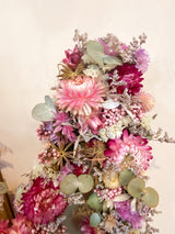 Letra de flores secas Rosia/Fuscia