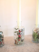 Candelabros de navidad rojo y dorado